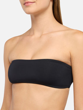 Bandeau bikini Rebby Sibilla with high-waist high-leg swim briefs in black