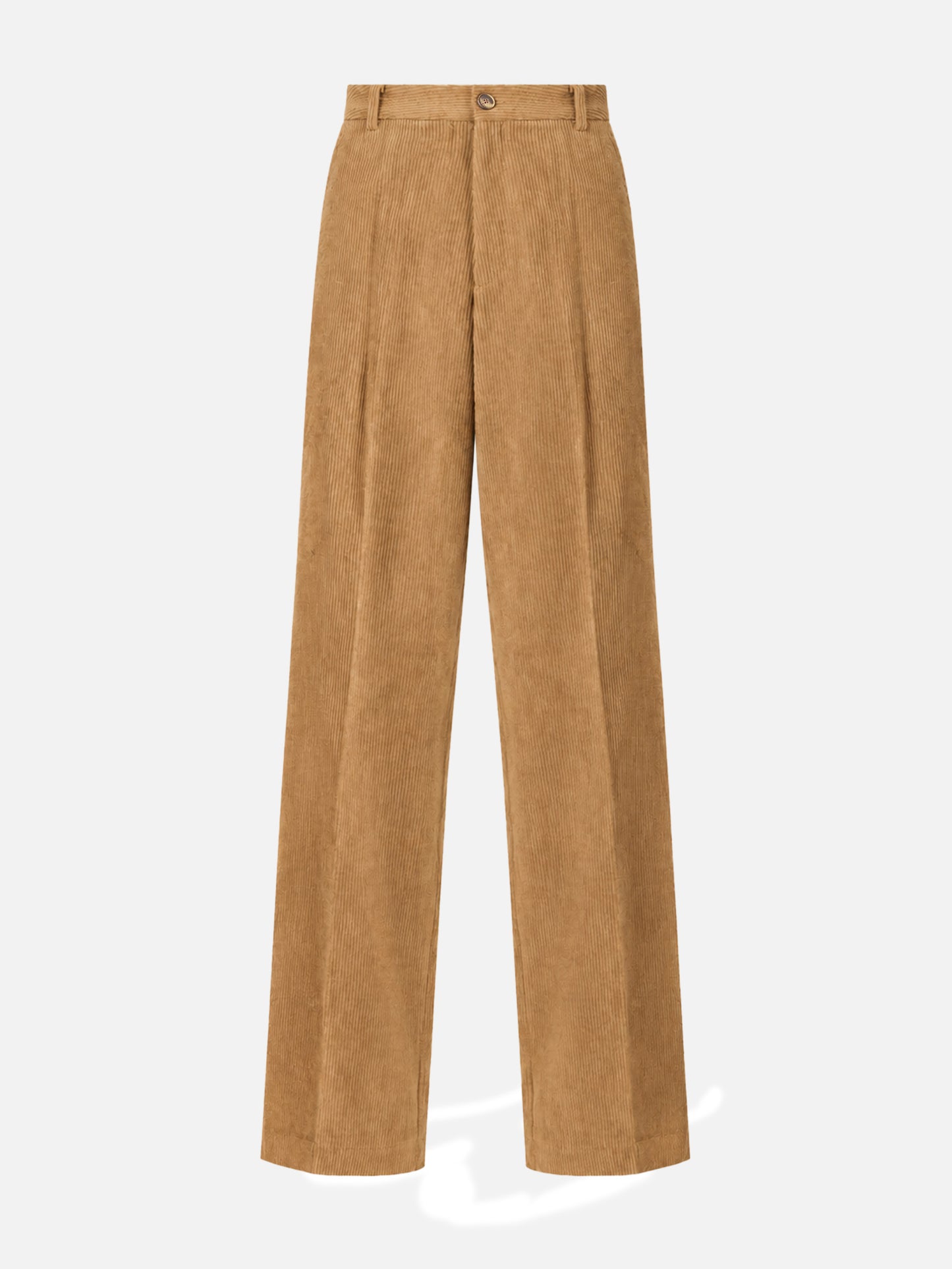 Rebella wide-leg trousers in camel brown corduroy