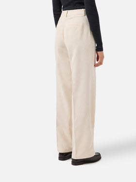 Rebella wide-leg trousers in corduroy cream white