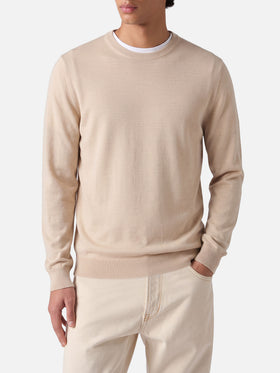 Suéter beige Regent en 100% MERINO WOOL 