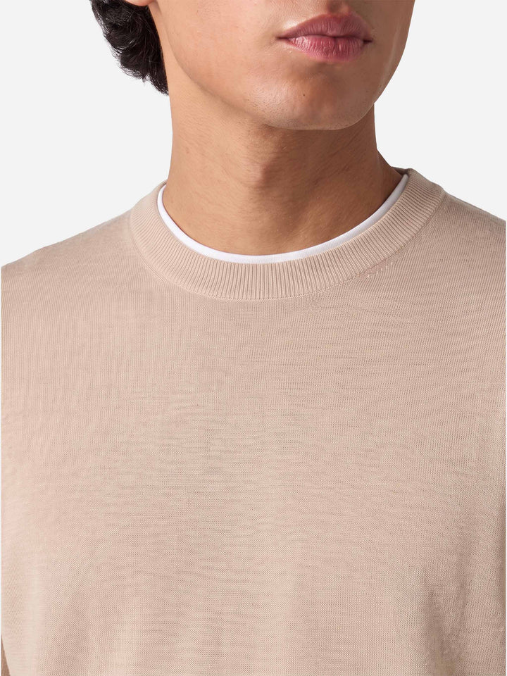 Beiger Pullover Regent aus 100% MERINO WOOL 