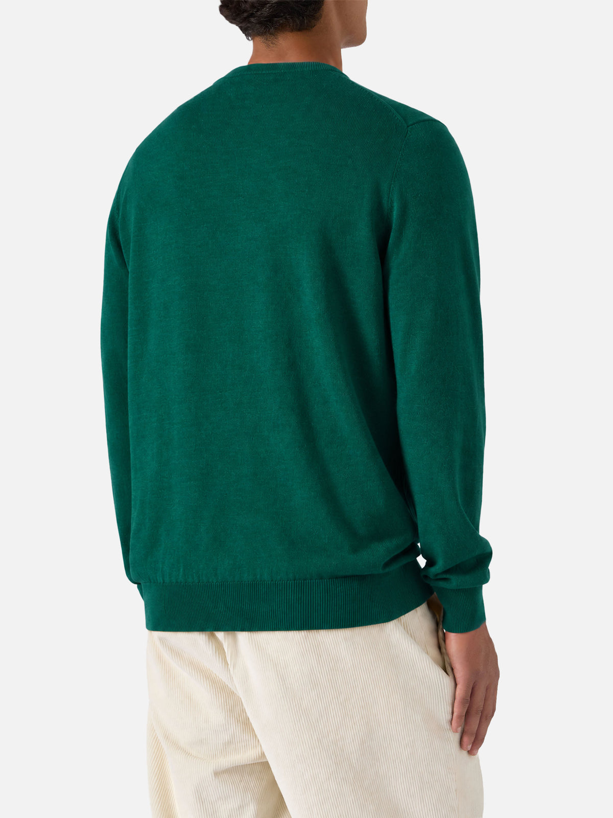 Crewneck-Pullover Regent in British Green MERINO WOOL 