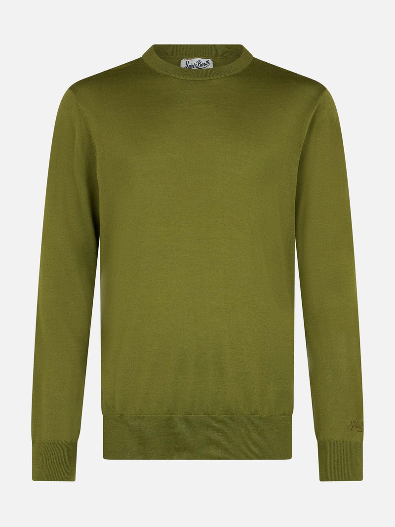 Maglia da uomo Regent in lana merino pistacchio