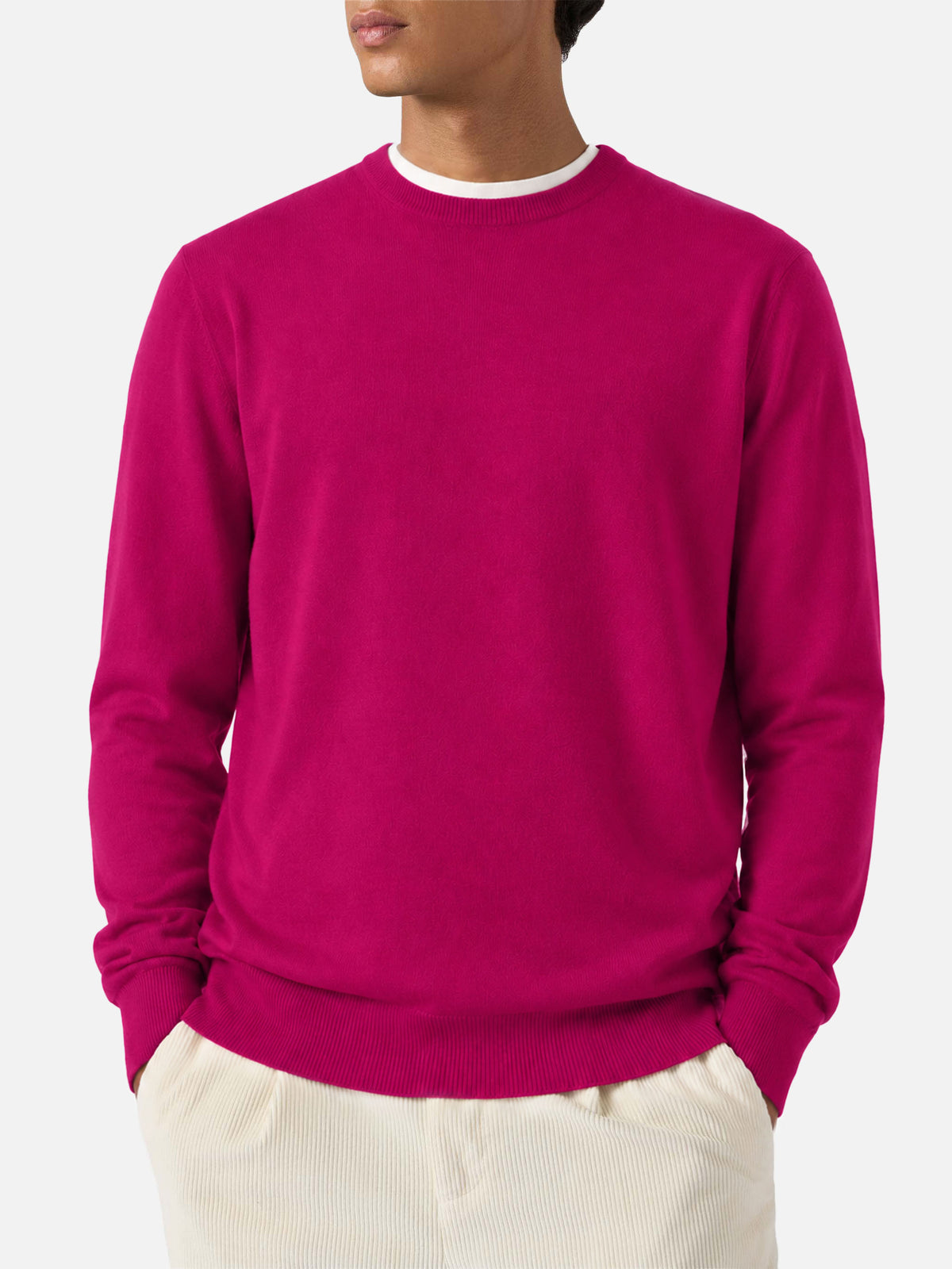 Pullover mit Rundhalsausschnitt Regent aus 100% MERINOWOLLE peony 