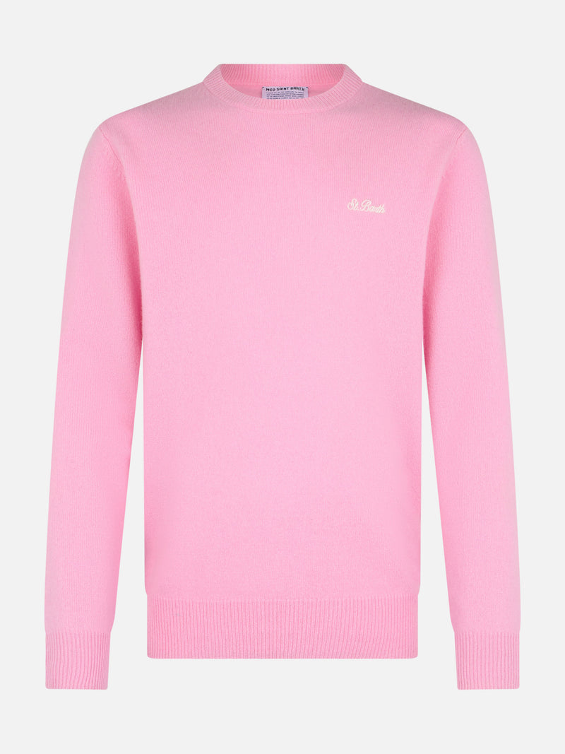 Maglione da uomo in lambswool rosa Regent