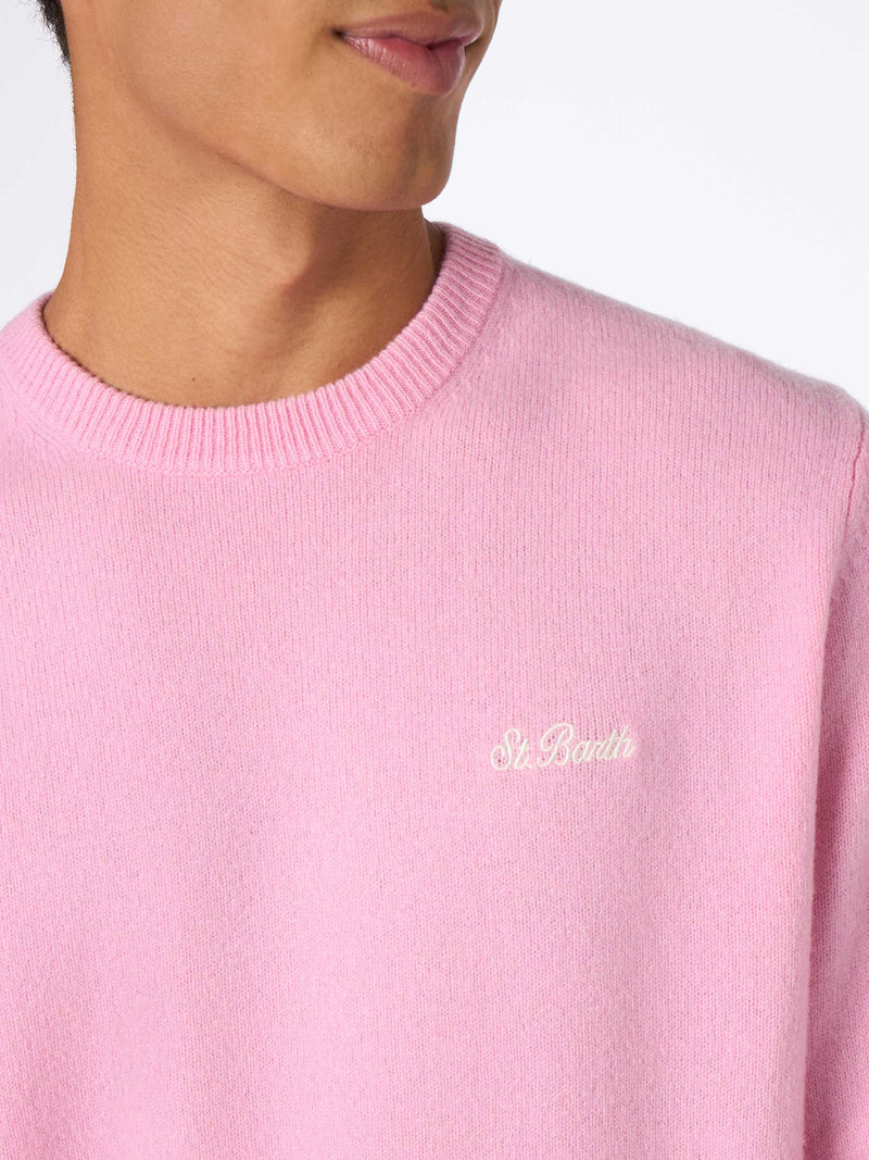 Maglione da uomo in lambswool rosa Regent