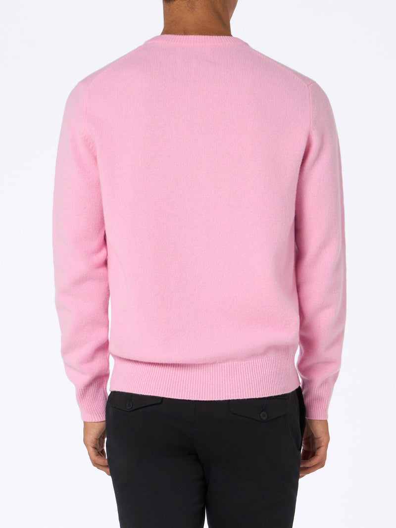 Maglione da uomo in lambswool rosa Regent