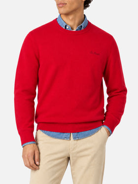 Crewneck-Pullover Regent in Rot aus BLENDED CASHMERE 