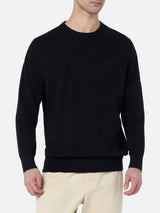 Man black cashmere blend crewneck sweater Regent