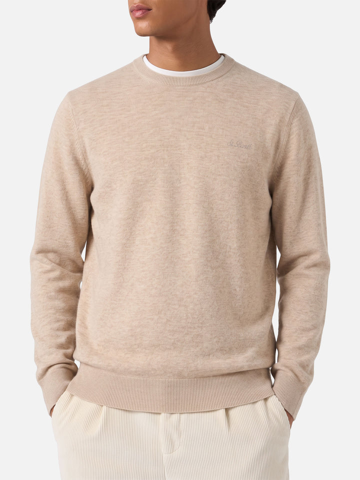 Suéter de cuello redondo Regent en beige BLENDED CASHMERE 