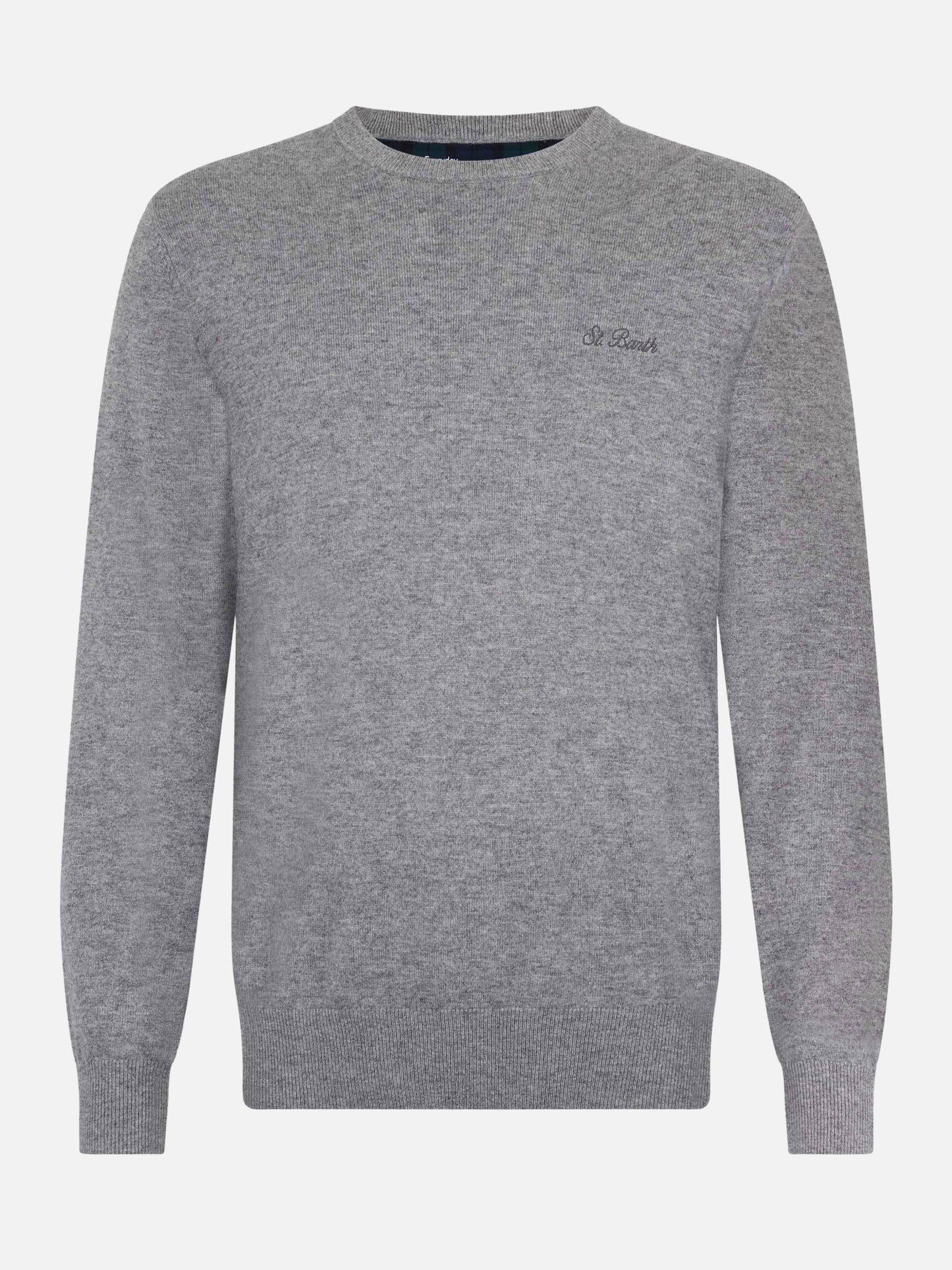 Crewneck sweater Regent in mélange grey BLENDED CASHMERE