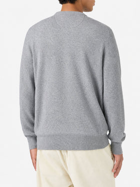 Maglione Regent grigio melange con profilo tartan