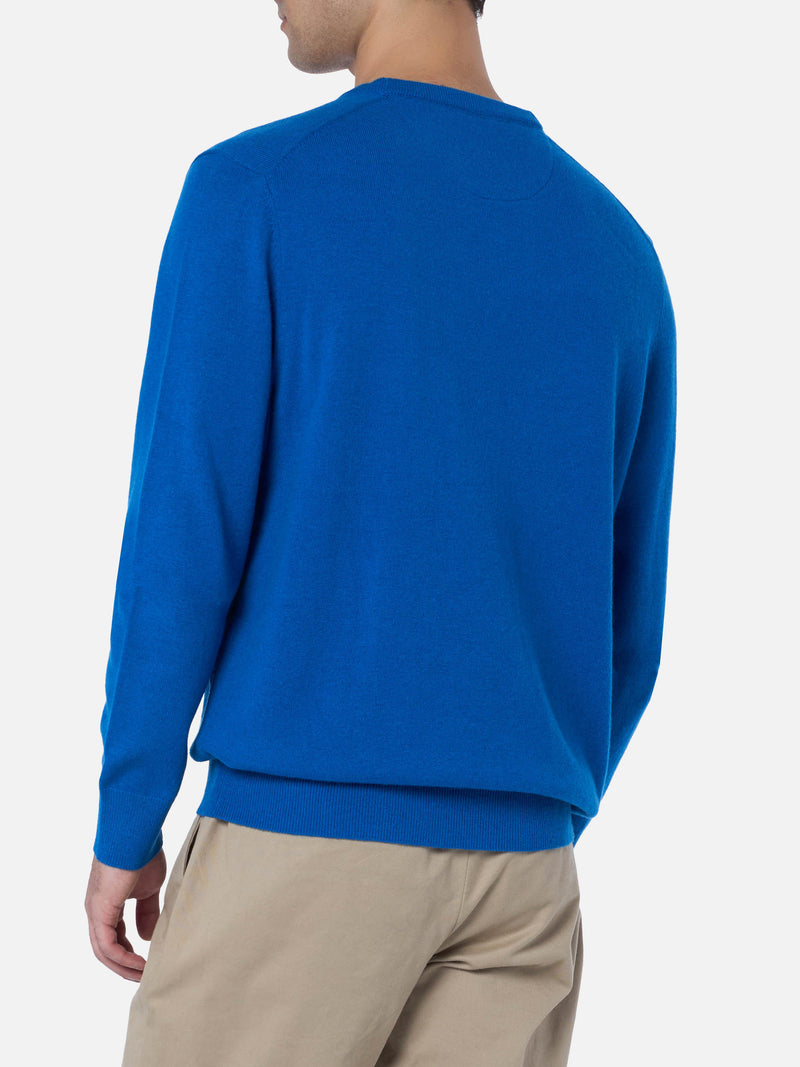 Man bluette blended cashmere crewneck sweater Regent