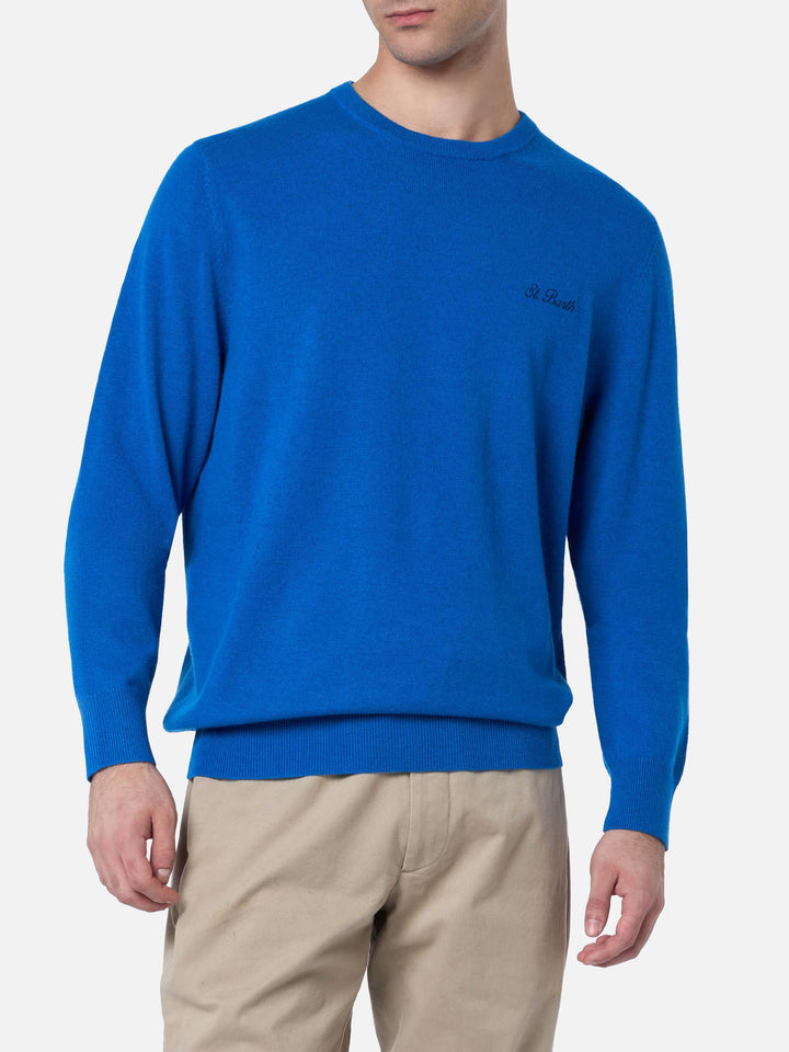 Man bluette blended cashmere crewneck sweater Regent - MC2 Saint Barth