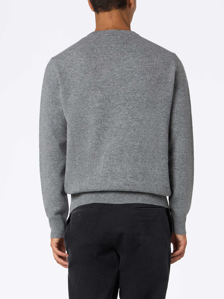 Man mélange grey lambswool sweater Regent - MC2 Saint Barth