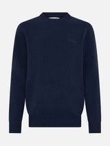 Maglione da uomo blu navy in lambswool Regent