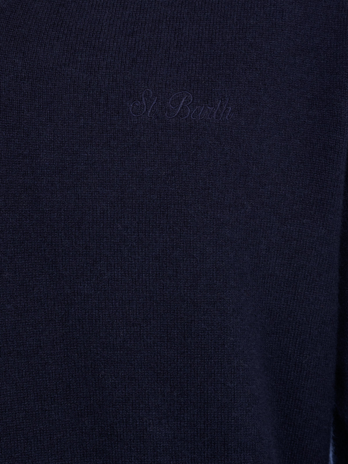 Man navy blue V neck cashmere blend sweater Regent