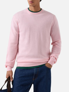 Maglia girocollo Regent rosa in cashmere