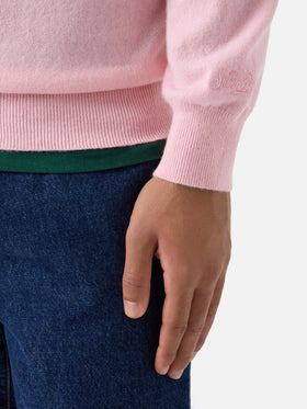 Maglia girocollo Regent rosa in cashmere