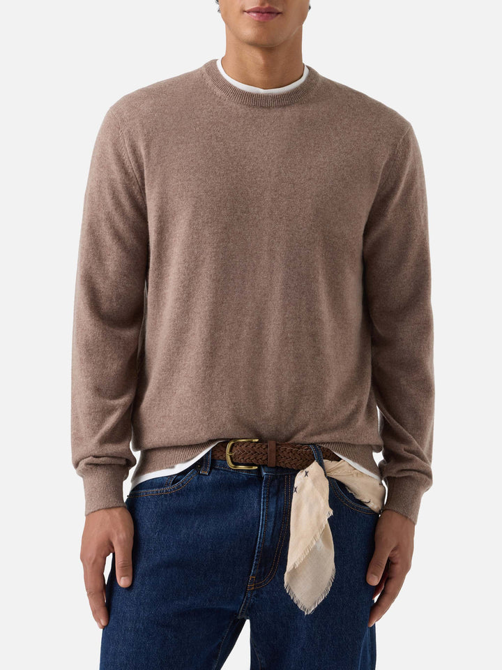 Regent Rundhalspullover in Camel 