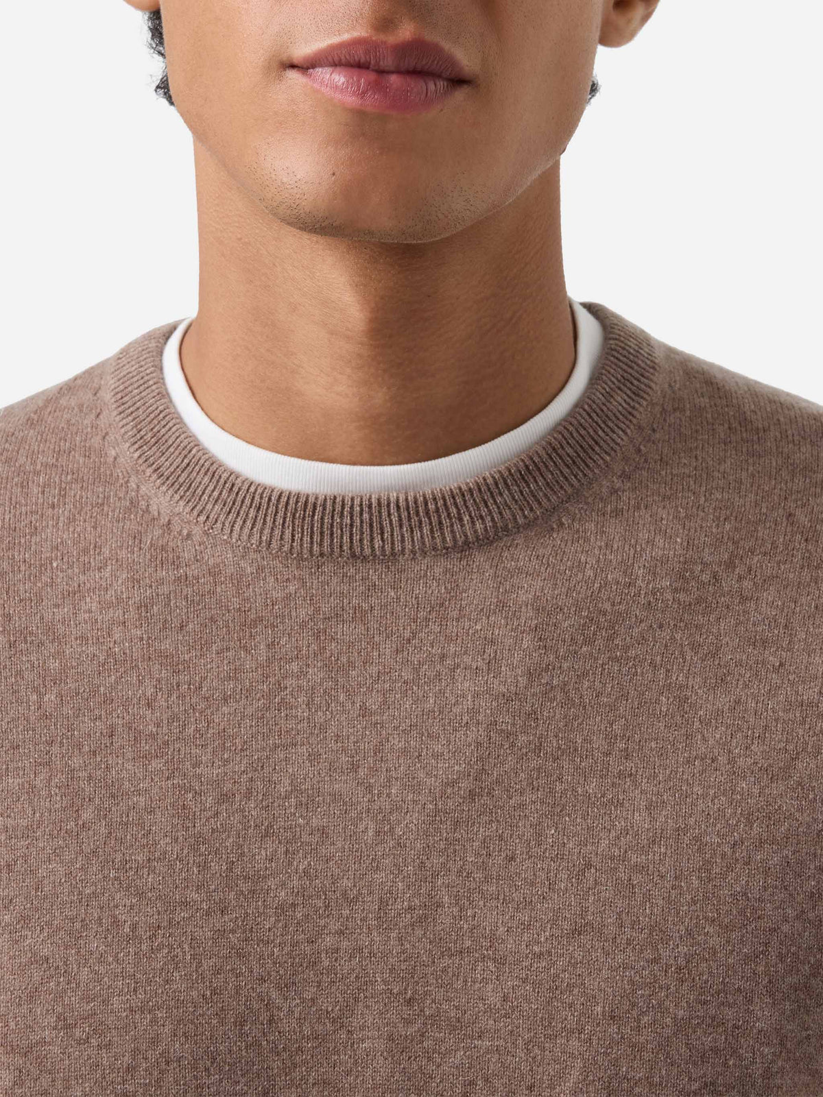 Sweat col rond Regent en camel 
