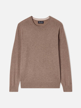 Sweat col rond Regent en camel 