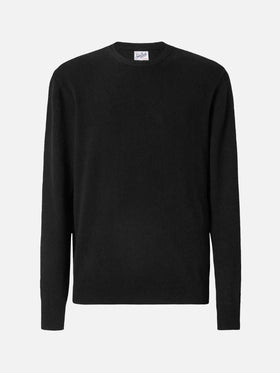 Regent crewneck sweater in 100% black CASHMERE