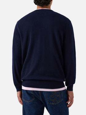 Maglia girocollo Regent blu navy in cashmere