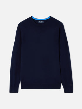 Girocollo in cashmere Regent blu navy