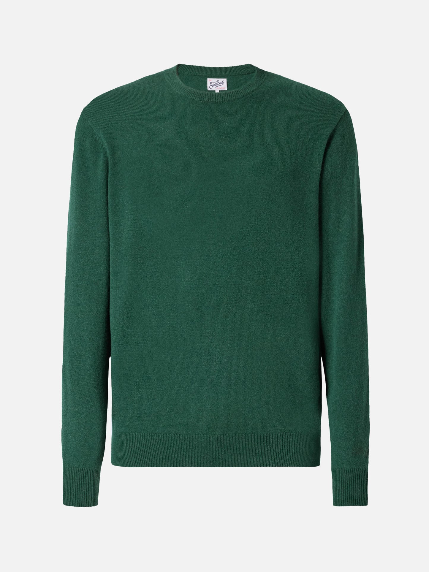 Regent crewneck sweater in 100% dark green CASHMERE