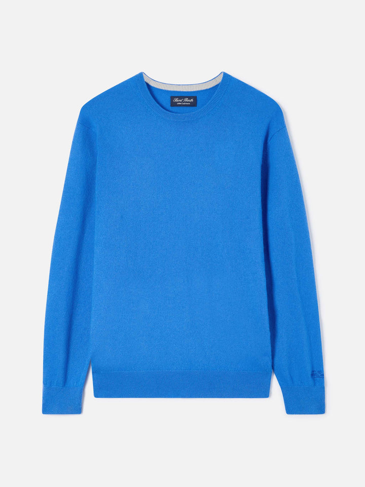 Crewneck Regent aus leuchtendem blue Kaschmir 