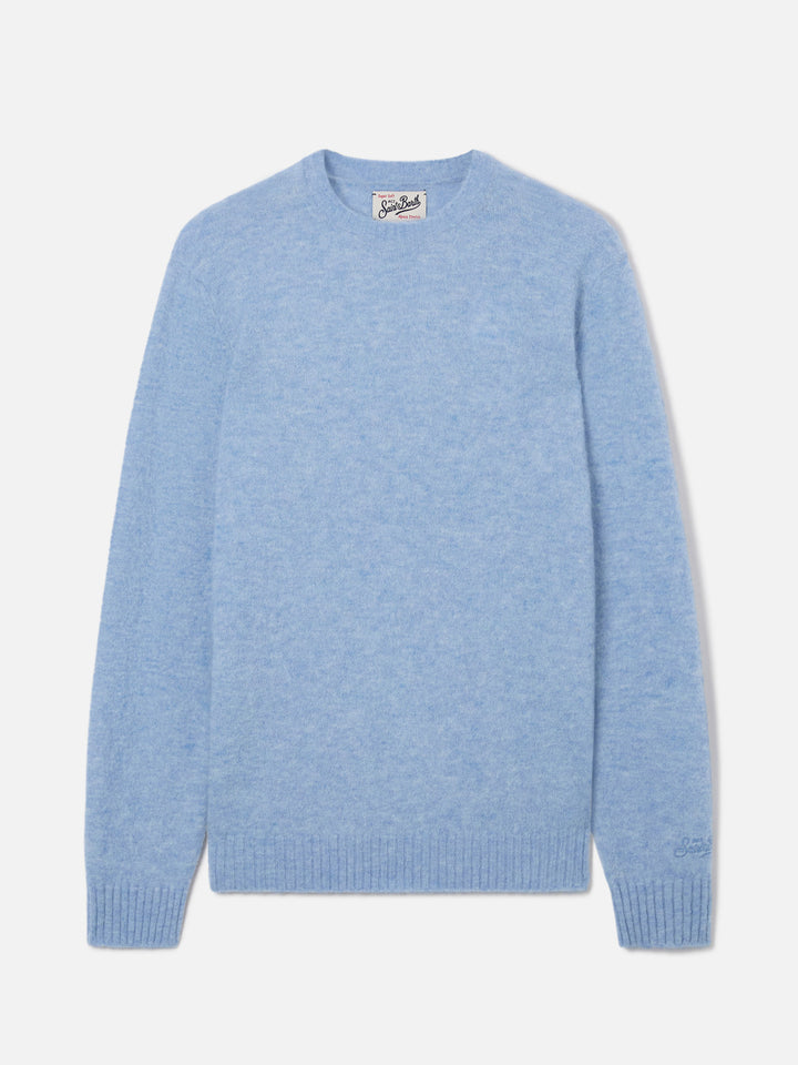 Light blue Regent alpaca blend crewneck