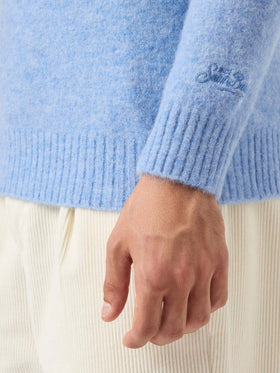 Regent light blue stretch alpaca sweater
