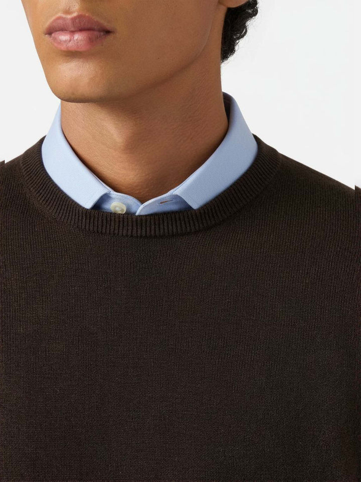 Regent wool-cashmere sweater in brown