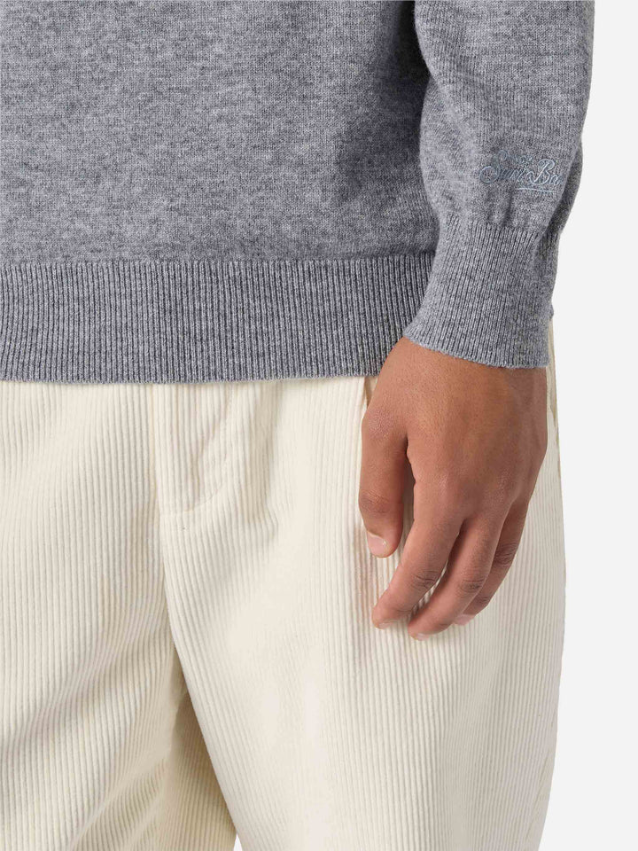 Maglione Regent in lana e cashmere grigio melange