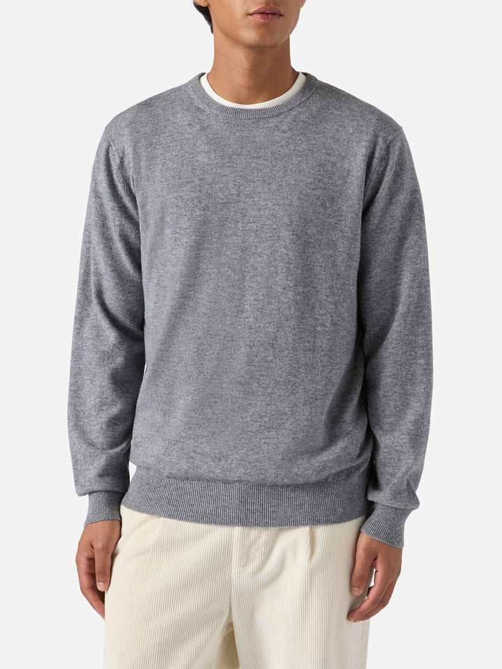 Maglione Regent in lana e cashmere grigio melange