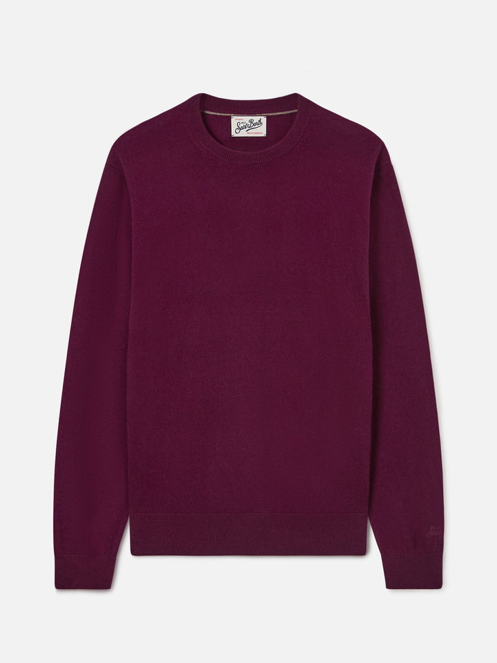 Burgundy Regent merino wool and cashmere blend crewneck