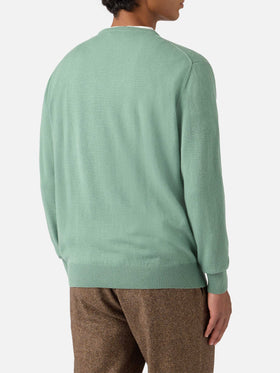 Regent wool-cashmere sweater in sage green