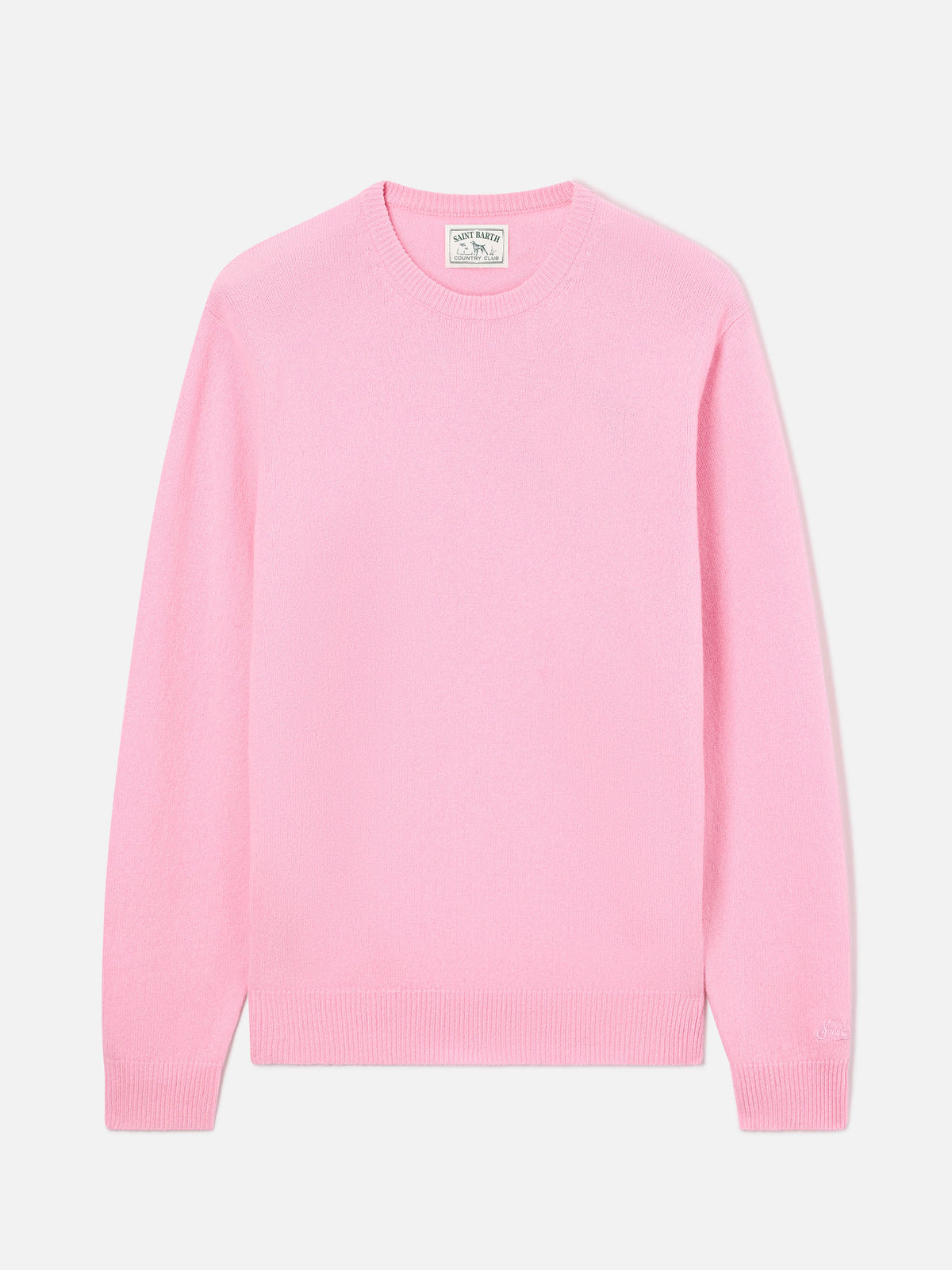 Maglia girocollo Regent rosa in lambswool