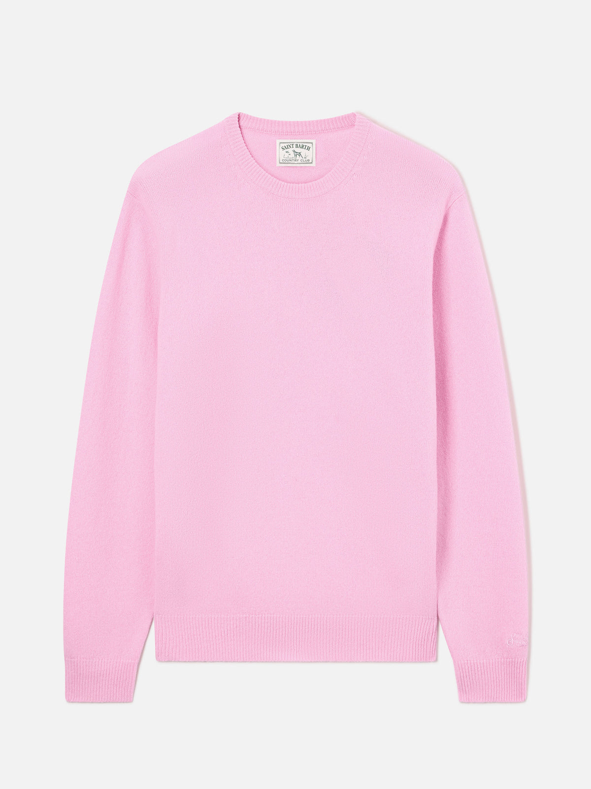 Jersey de cuello redondo Pink Regent en lana de cordero 