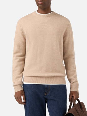Beige Regent lambswool crewneck