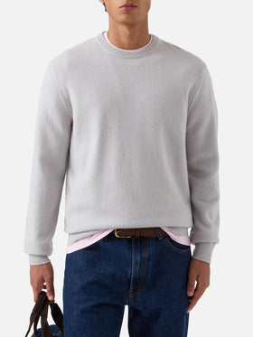 Pull à col rond Grey Regent en laine d’agneau 