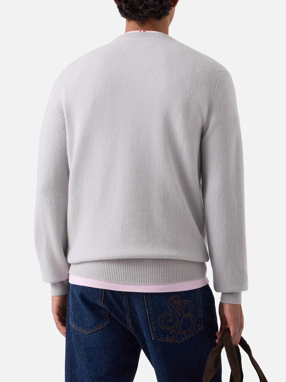 Pull à col rond Grey Regent en laine d’agneau 