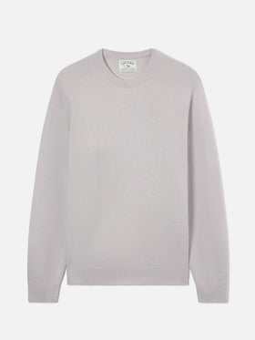 Pull à col rond Grey Regent en laine d’agneau 