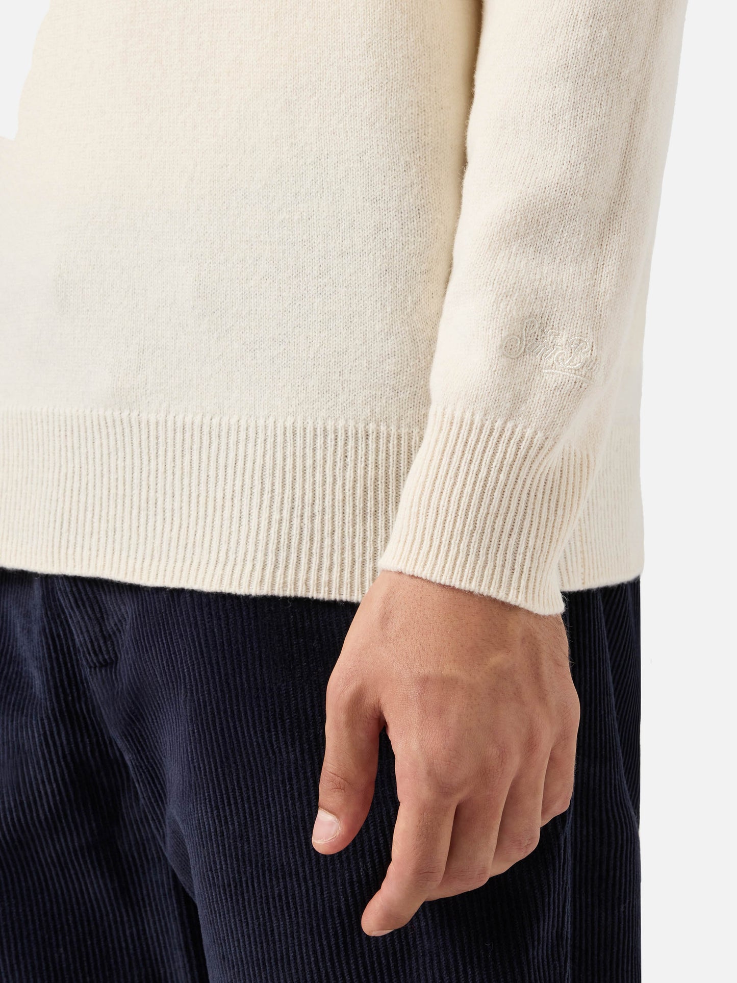 Regent white lambswool sweater