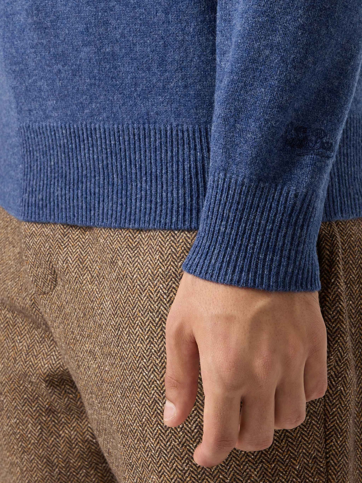 Regent denim blue lambswool sweater