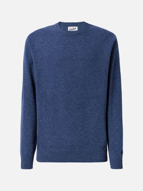 Regent denim blue lambswool sweater