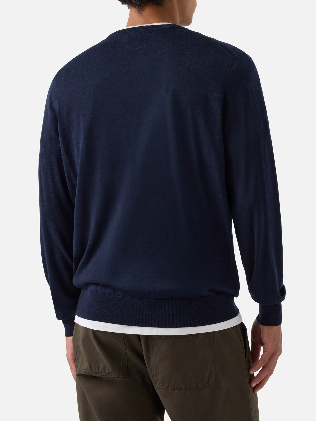 Navy blue Regent merino wool crewneck