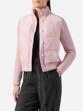 Wattierte Damenjacke mit Strickärmeln