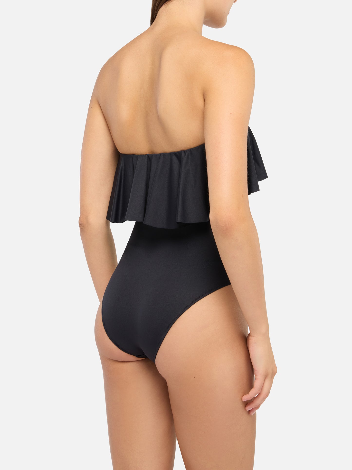 Roxy black one-piece swimsuit with flounce